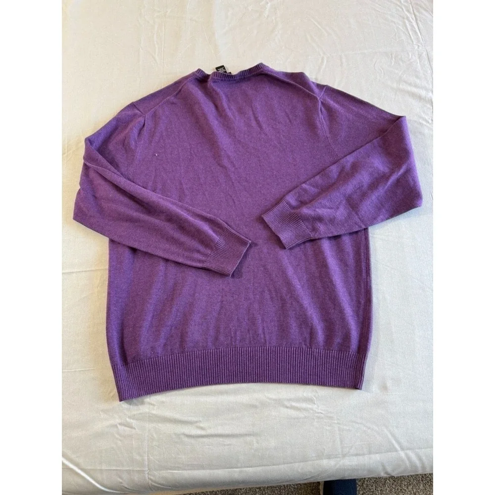 Jos A Bank Sweater‎ XXL Signature Collection Purple Pima Cotton V-Neck Mens